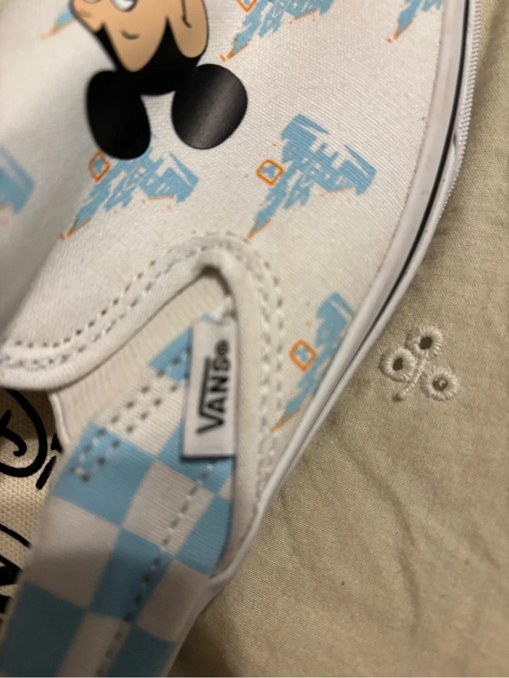 Disney Kids Mickey Mouse Slip-On Sneakers - White/Blue/Red/Yellow